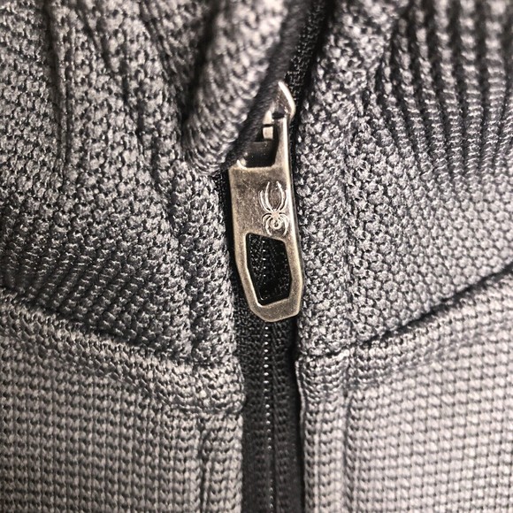 Spyder Men's Size M 1/4 Zip Sweatshirt Sweater Grey/Black Fleece Lined - Picture 4 of 9